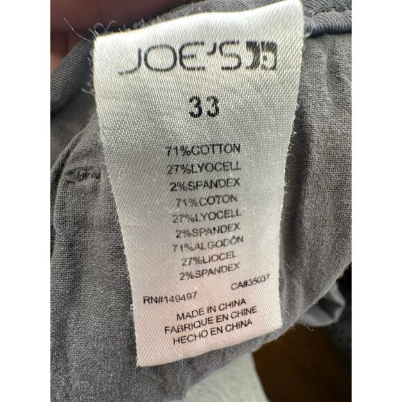 Joes Jeans Mens 33x32 The Brixton Straight Leg Slim Fit Jean Stretch Denim Gray - Picture 9 of 10